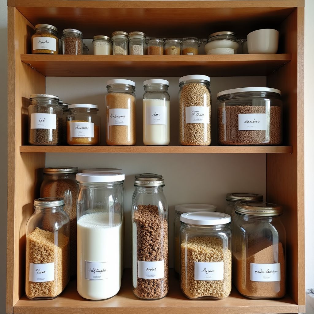 Alacena organizada con productos a granel